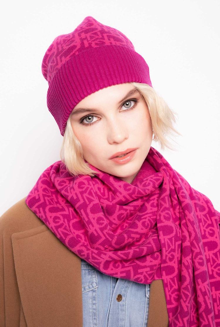 Women's Pinko Monogram Beanie Fuchsia/Pink | Australia-91657429