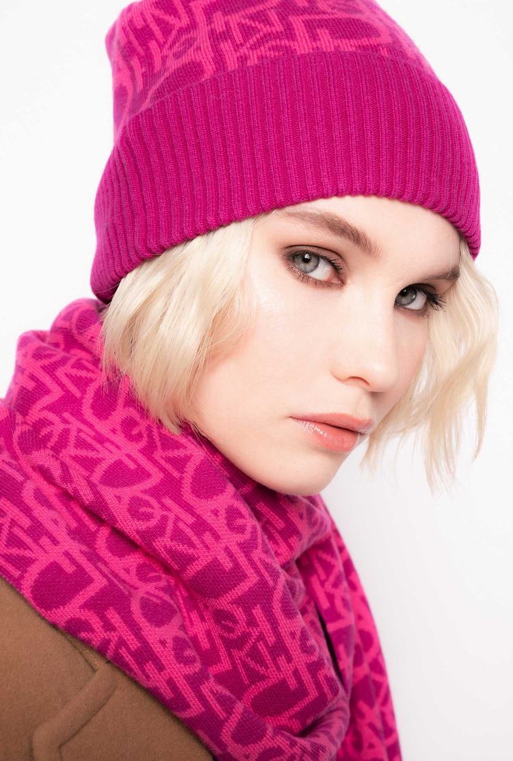 Women's Pinko Monogram Beanie Fuchsia/Pink | Australia-91657429