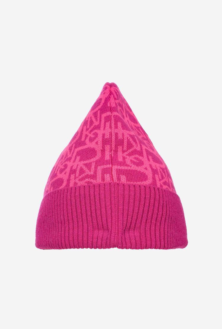 Women\'s Pinko Monogram Beanie Fuchsia/Pink | Australia-91657429