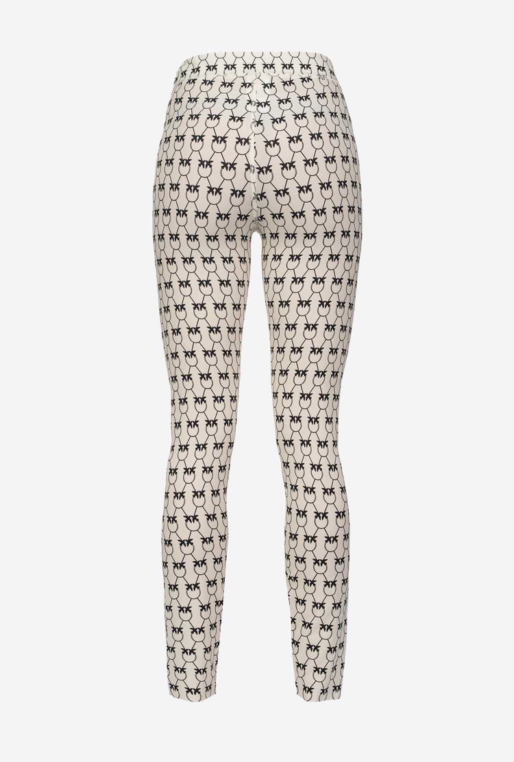 Women's Pinko Monogram Pants Cream/Black | Australia-97328609