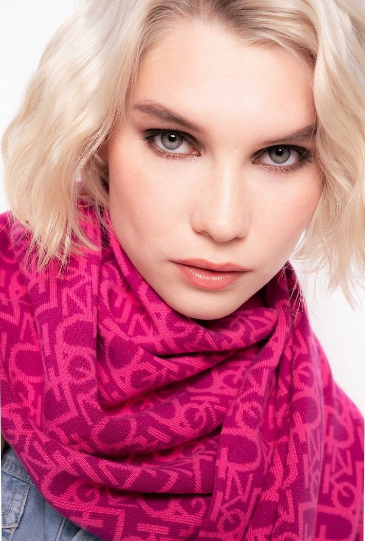 Women's Pinko Monogram Scarves Fuchsia/Pink | Australia-32760819