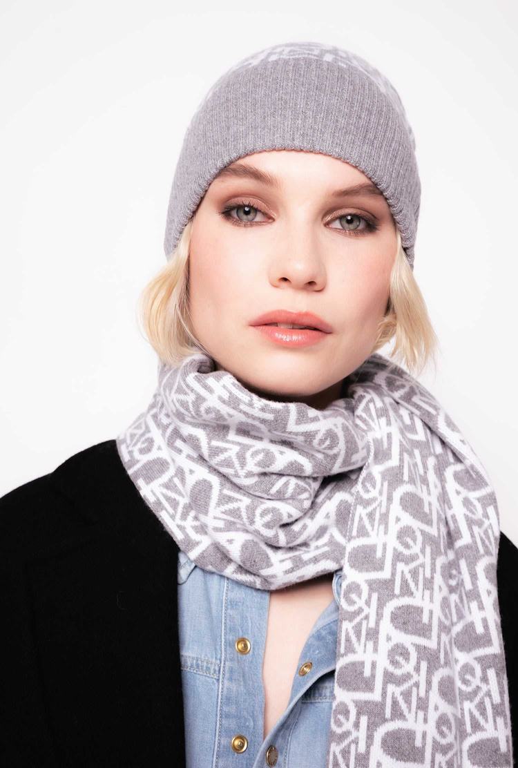 Women's Pinko Monogram Scarves Grey/White | Australia-42960739