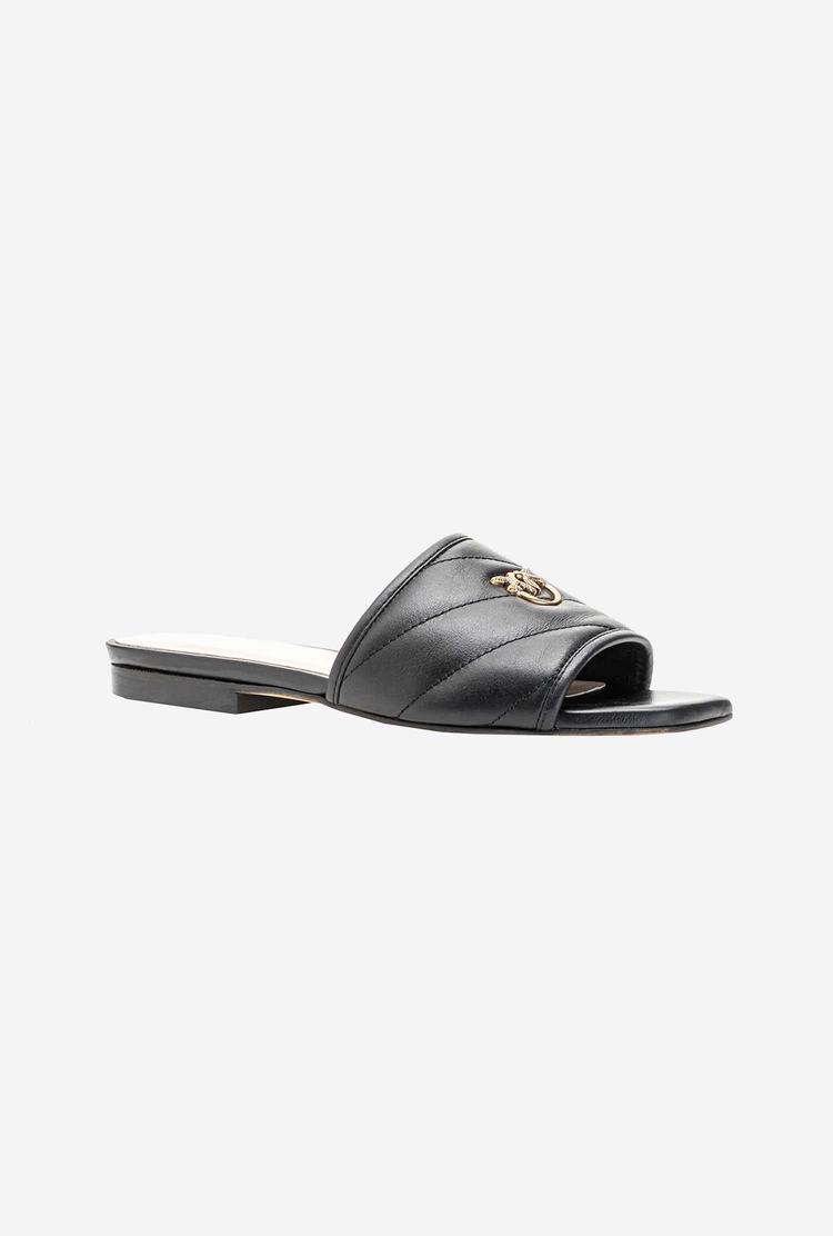 Women's Pinko Nappa Slippers Black | Australia-96870249