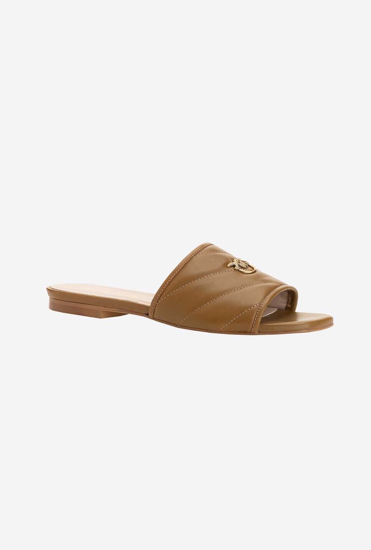 Women's Pinko Nappa Slippers Brown | Australia-07693429