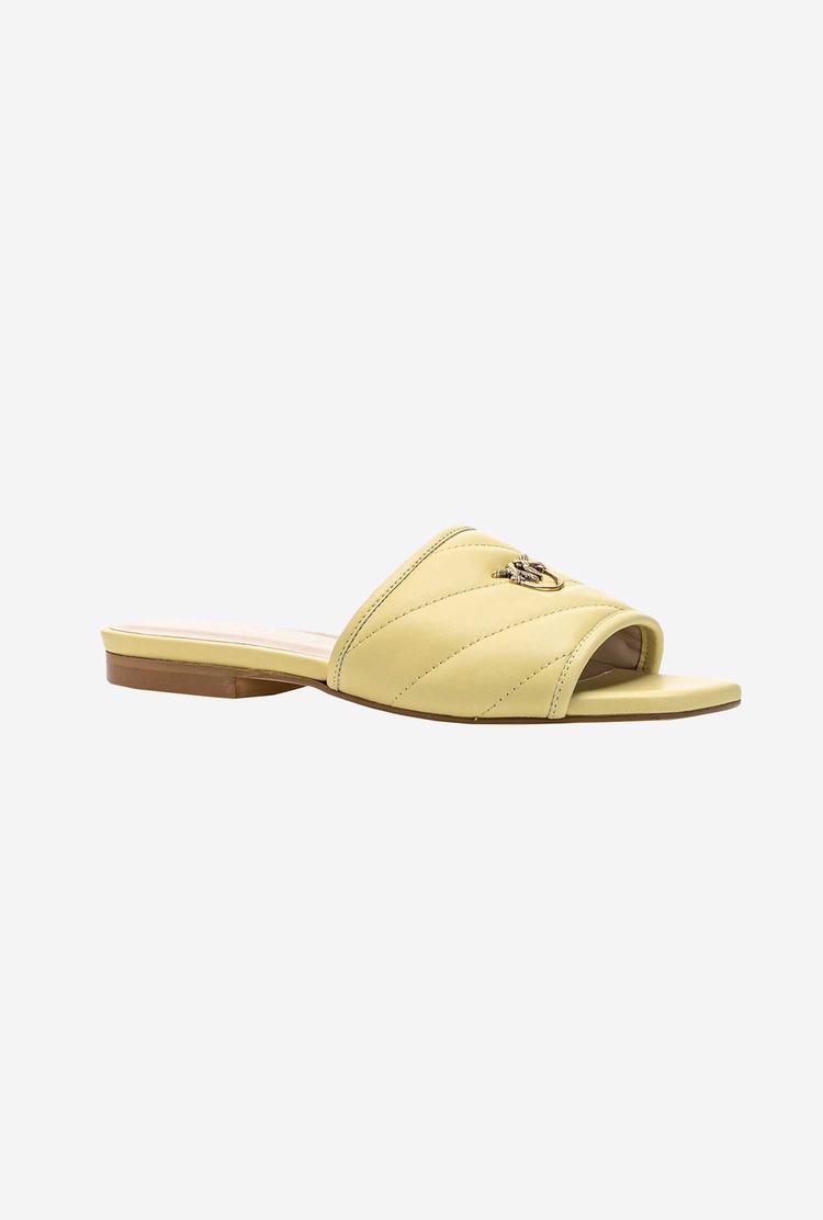 Women's Pinko Nappa Slippers Yellow | Australia-71304659