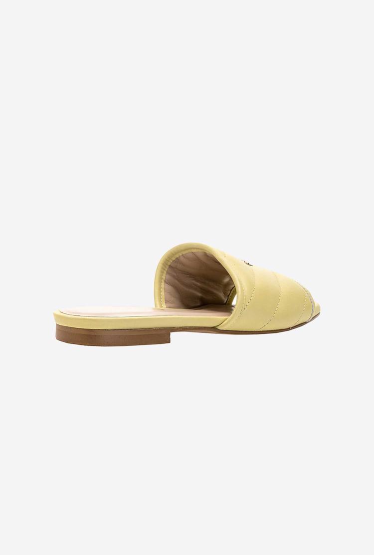 Women's Pinko Nappa Slippers Yellow | Australia-71304659