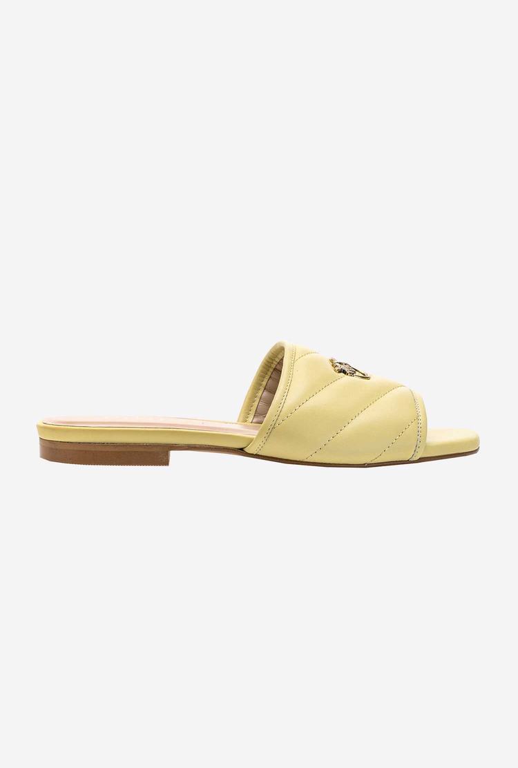 Women\'s Pinko Nappa Slippers Yellow | Australia-71304659