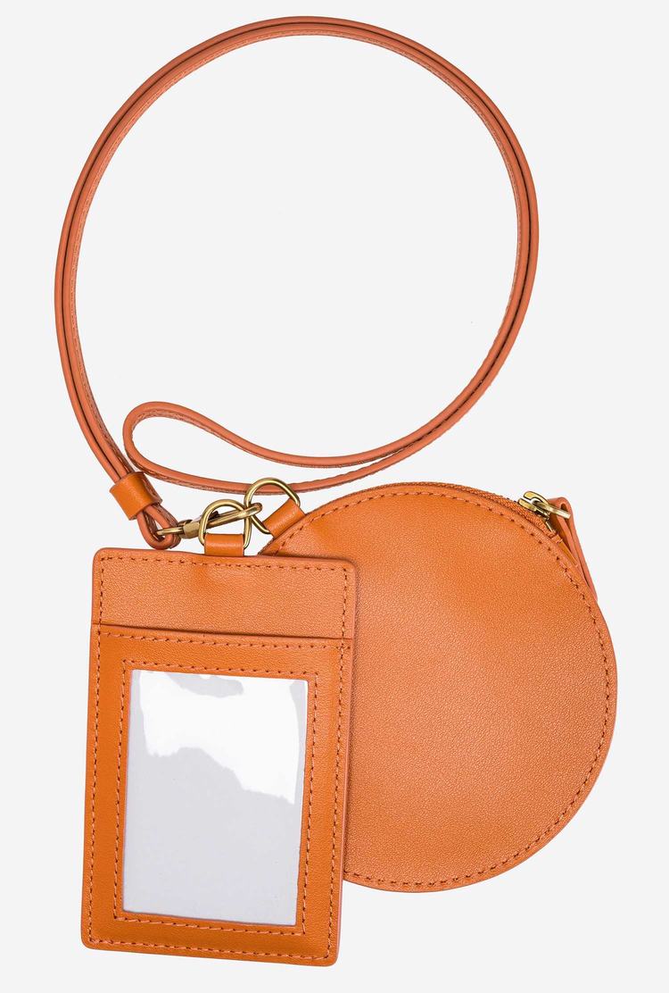 Women's Pinko Necklace Mini Love Bag Simply Purses Orange Gold | Australia-58206379