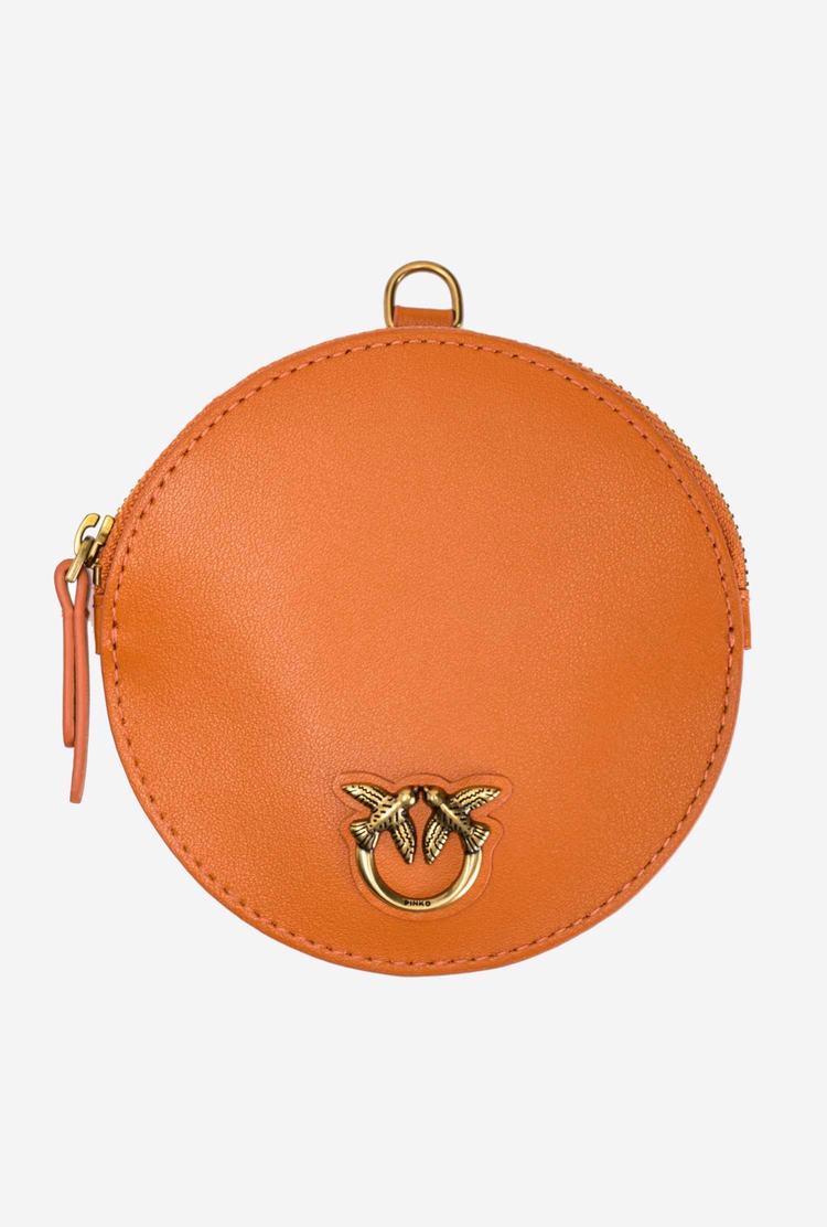 Women's Pinko Necklace Mini Love Bag Simply Purses Orange Gold | Australia-58206379