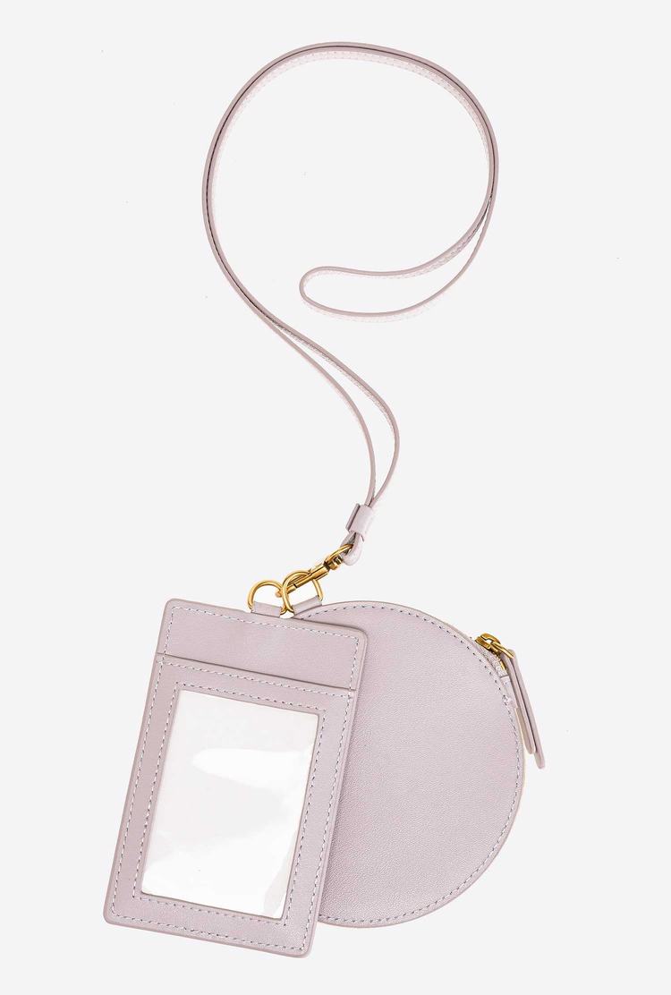 Women's Pinko Necklace Mini Love Bag Simply Purses Grey Gold | Australia-72068349