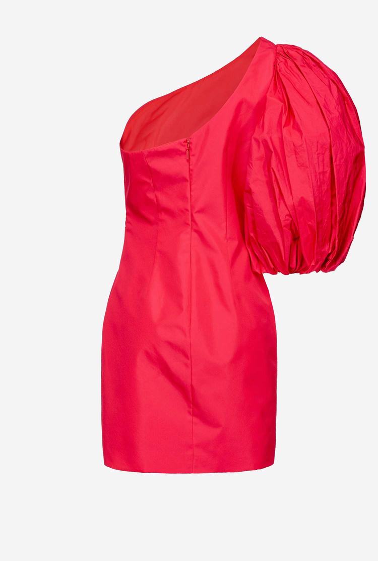 Women's Pinko One-shoulder Taffeta Mini Dress Pink | Australia-83125049