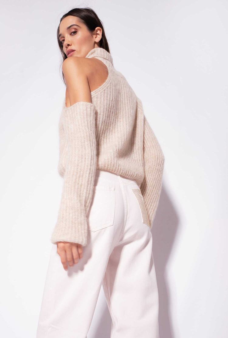 Women's Pinko Open Shoulder Sweaters White | Australia-24316789