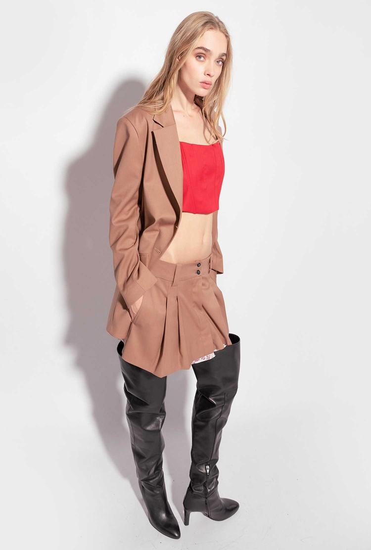 Women's Pinko Oversized Blazers Light Brown | Australia-95321649