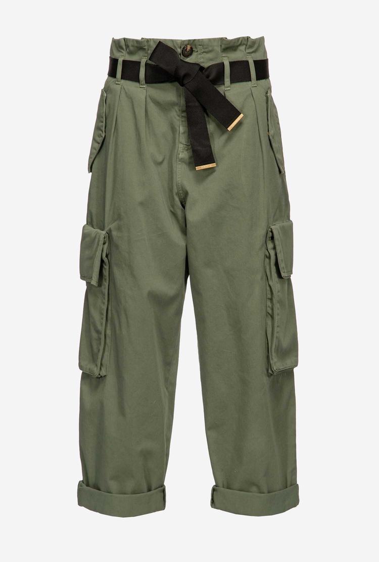 Women's Pinko Oversized Cargo Pants Dark Green | Australia-17935069