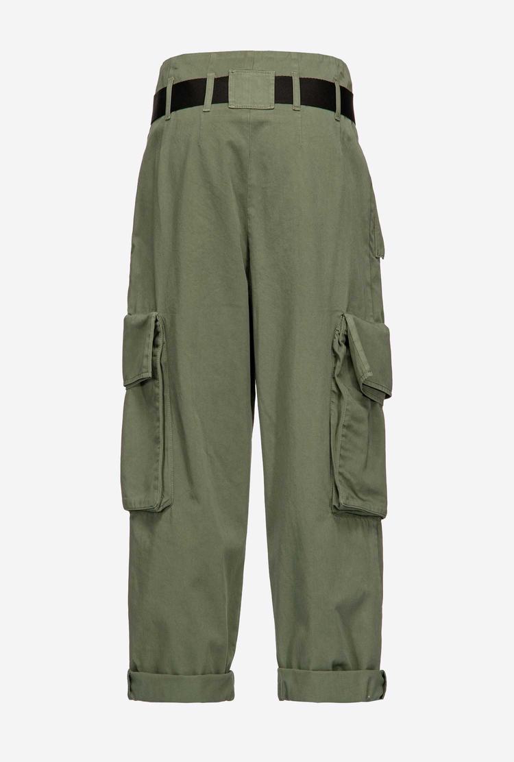 Women's Pinko Oversized Cargo Pants Dark Green | Australia-17935069