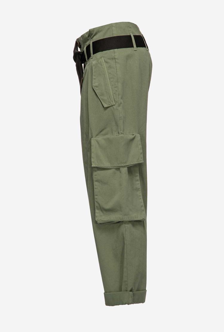 Women's Pinko Oversized Cargo Pants Dark Green | Australia-17935069