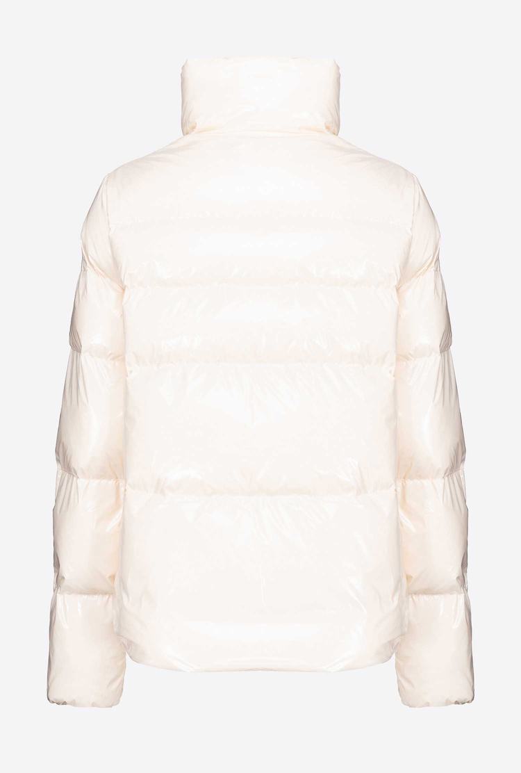 Women's Pinko Padded Crystal Nylon Jackets White | Australia-12380979