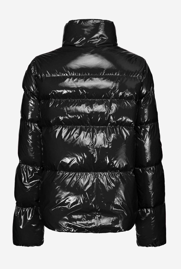 Women's Pinko Padded Crystal Nylon Jackets Black | Australia-27906189