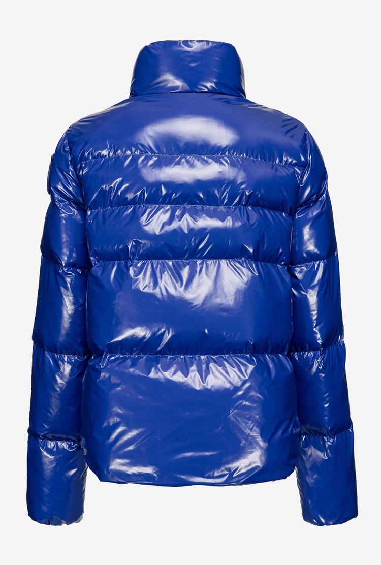 Women's Pinko Padded Crystal Nylon Jackets Blue | Australia-71624939