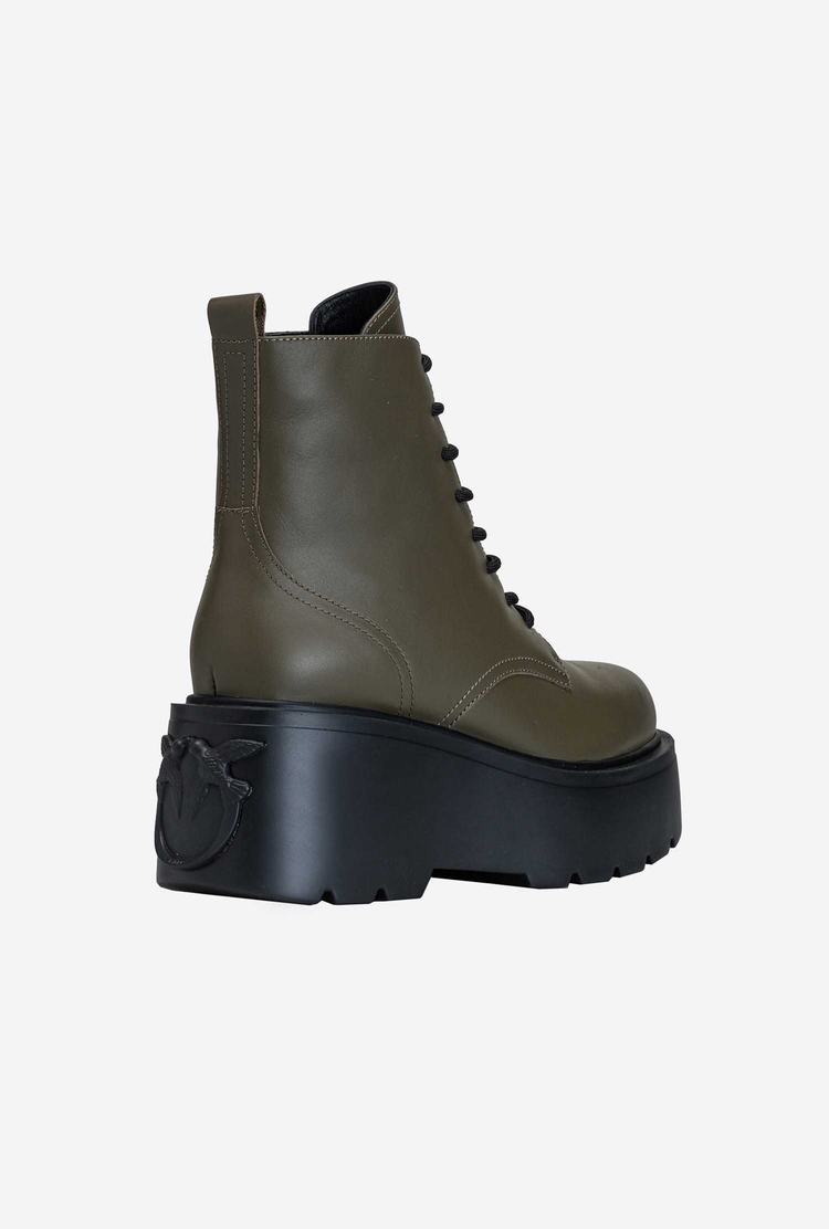 Women's Pinko Platform Combat Boots Khaki | Australia-42198379