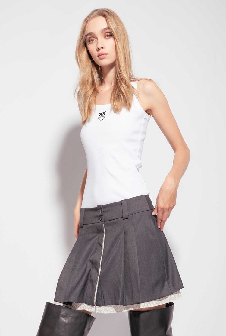 Women\'s Pinko Pleated Mini Skirts Grey | Australia-53482679