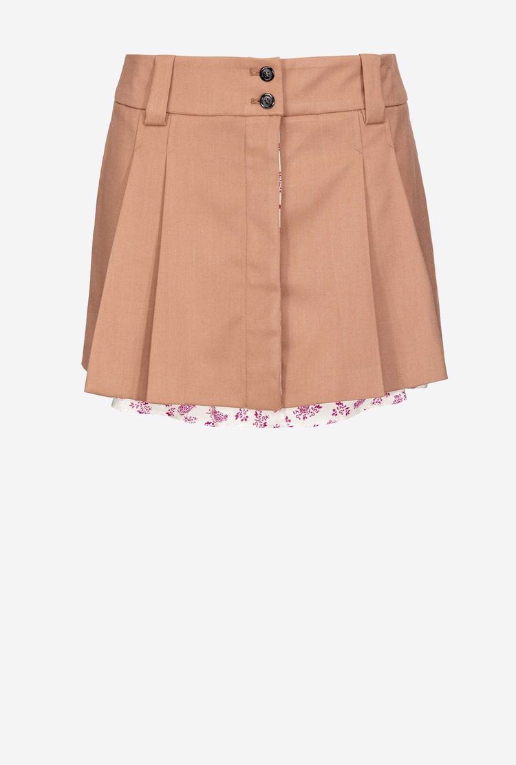 Women's Pinko Pleated Mini Skirts Light Brown | Australia-32571409