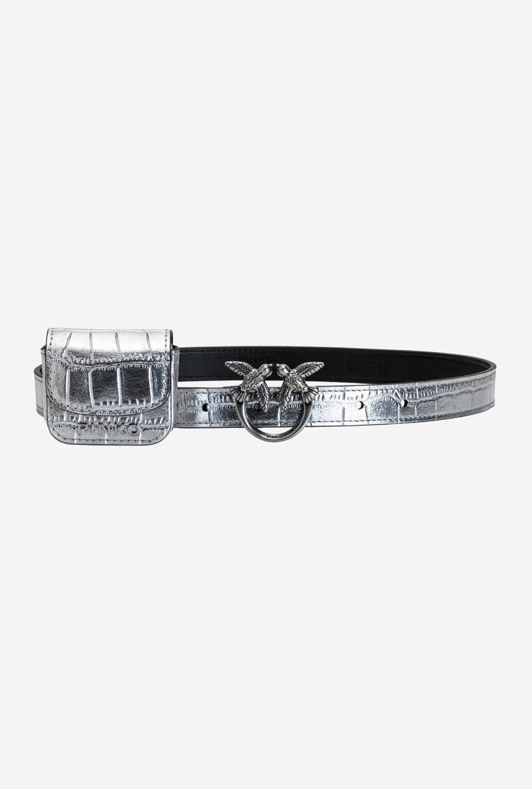 Women\'s Pinko Pocket Bag Belts Silver | Australia-40873919