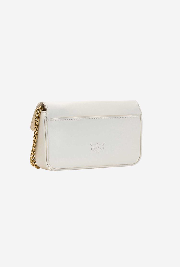 Women's Pinko Pocket Love Bag Simply Crossbody Bags White Gold | Australia-07846259