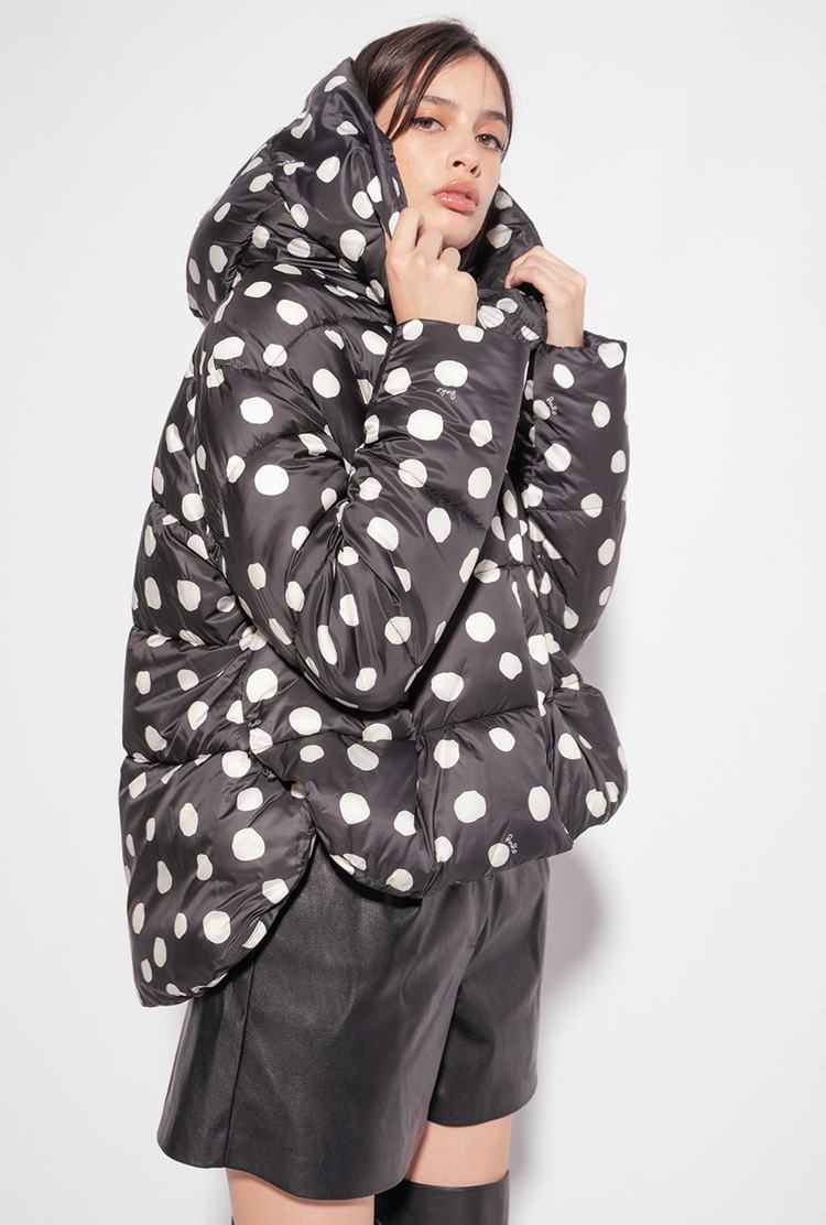 Women's Pinko Polka-dot Down Jackets Black/White | Australia-76235989