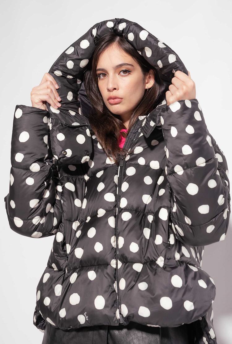 Women's Pinko Polka-dot Down Jackets Black/White | Australia-76235989