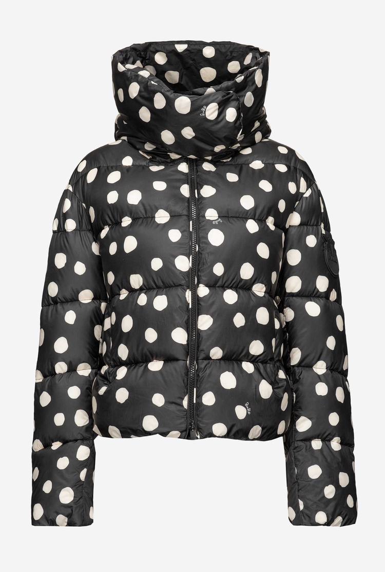 Women's Pinko Polka-dot Down Jackets Black/White | Australia-76235989