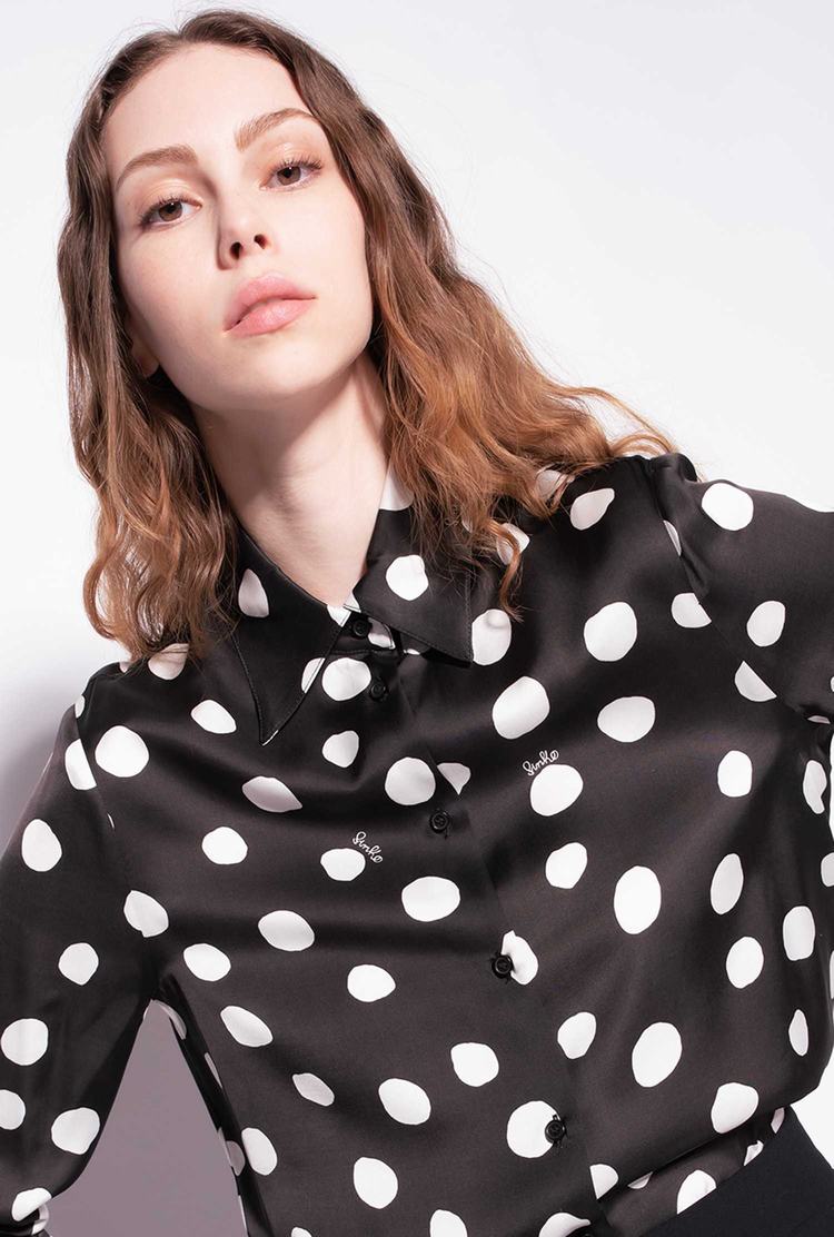 Women's Pinko Polka-dot Shirts Black/White | Australia-18302579