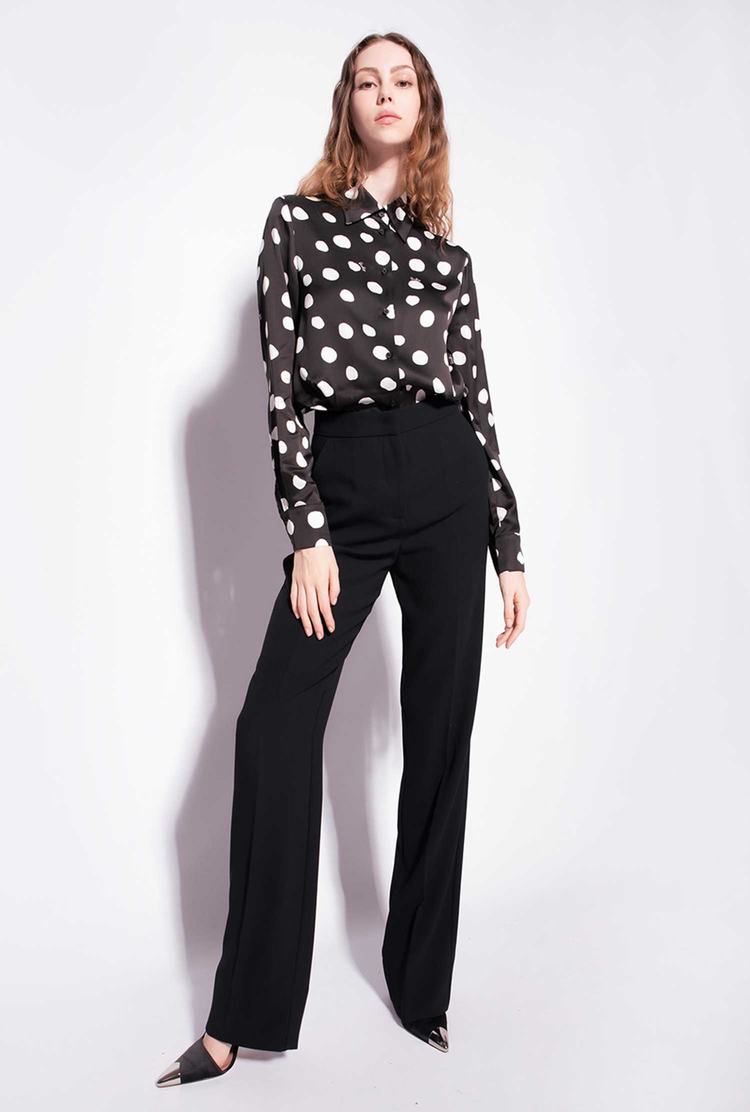 Women's Pinko Polka-dot Shirts Black/White | Australia-18302579