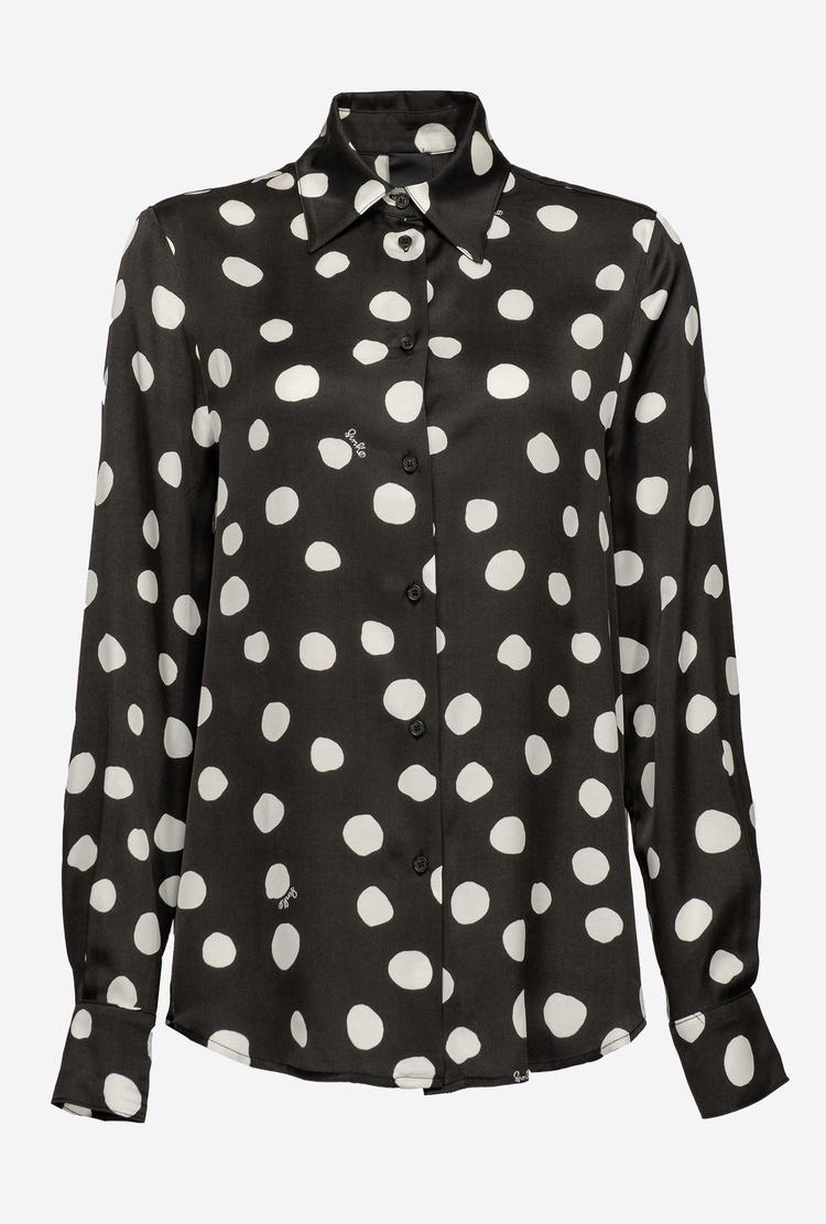 Women's Pinko Polka-dot Shirts Black/White | Australia-18302579