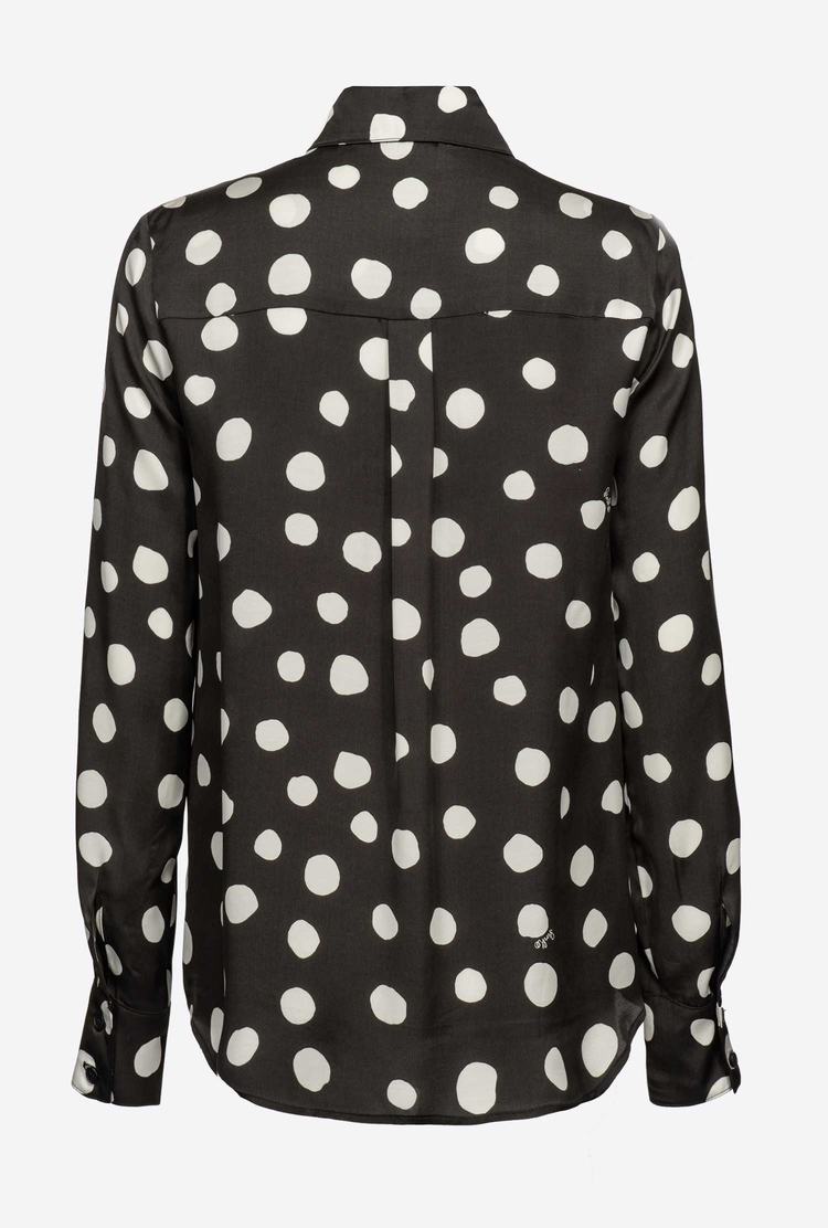 Women's Pinko Polka-dot Shirts Black/White | Australia-18302579