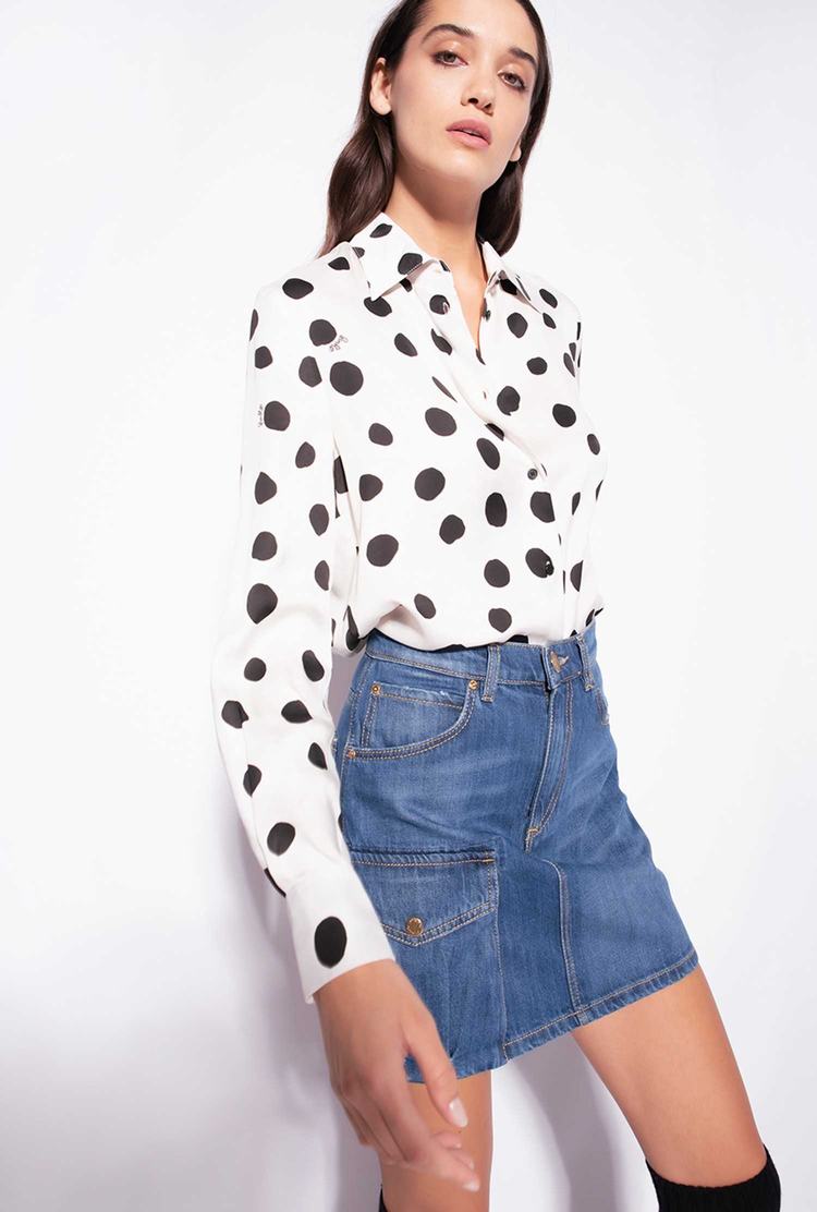 Women's Pinko Polka-dot Shirts White/Black | Australia-35462819