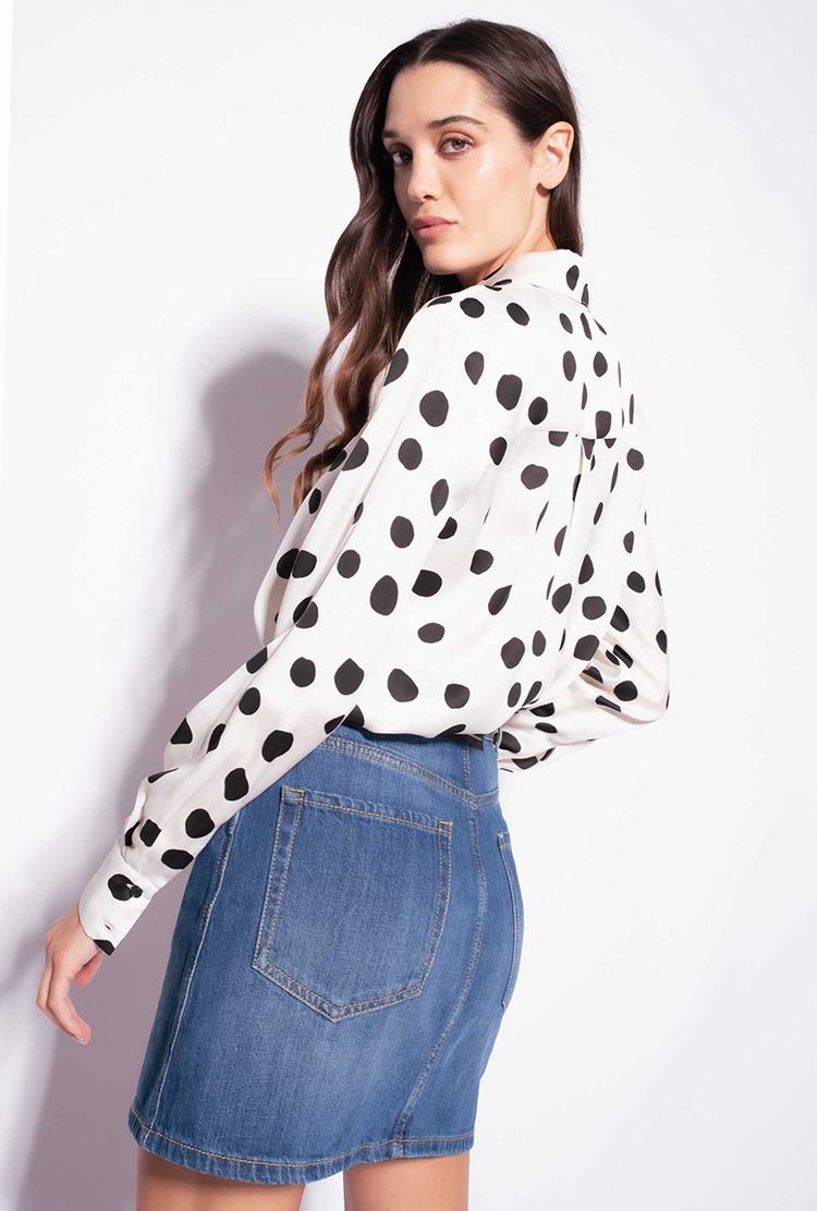 Women's Pinko Polka-dot Shirts White/Black | Australia-35462819