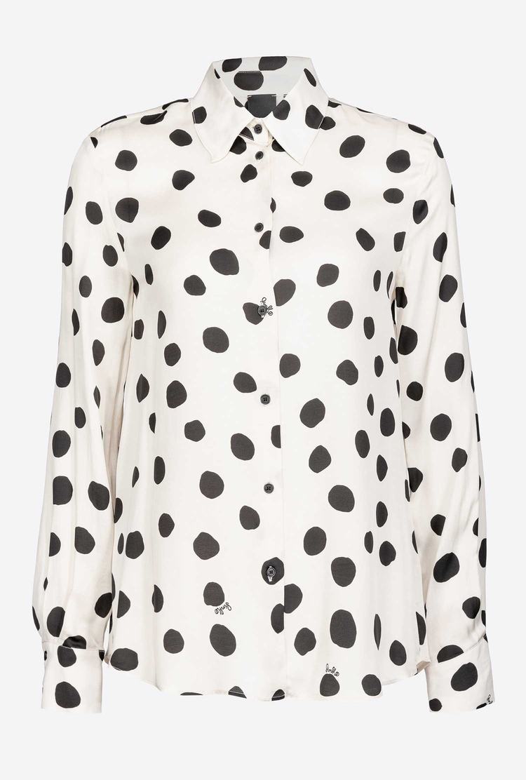 Women's Pinko Polka-dot Shirts White/Black | Australia-35462819