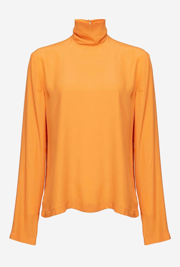 Women's Pinko Polo-neck Shirts Dark Yellow | Australia-82350619