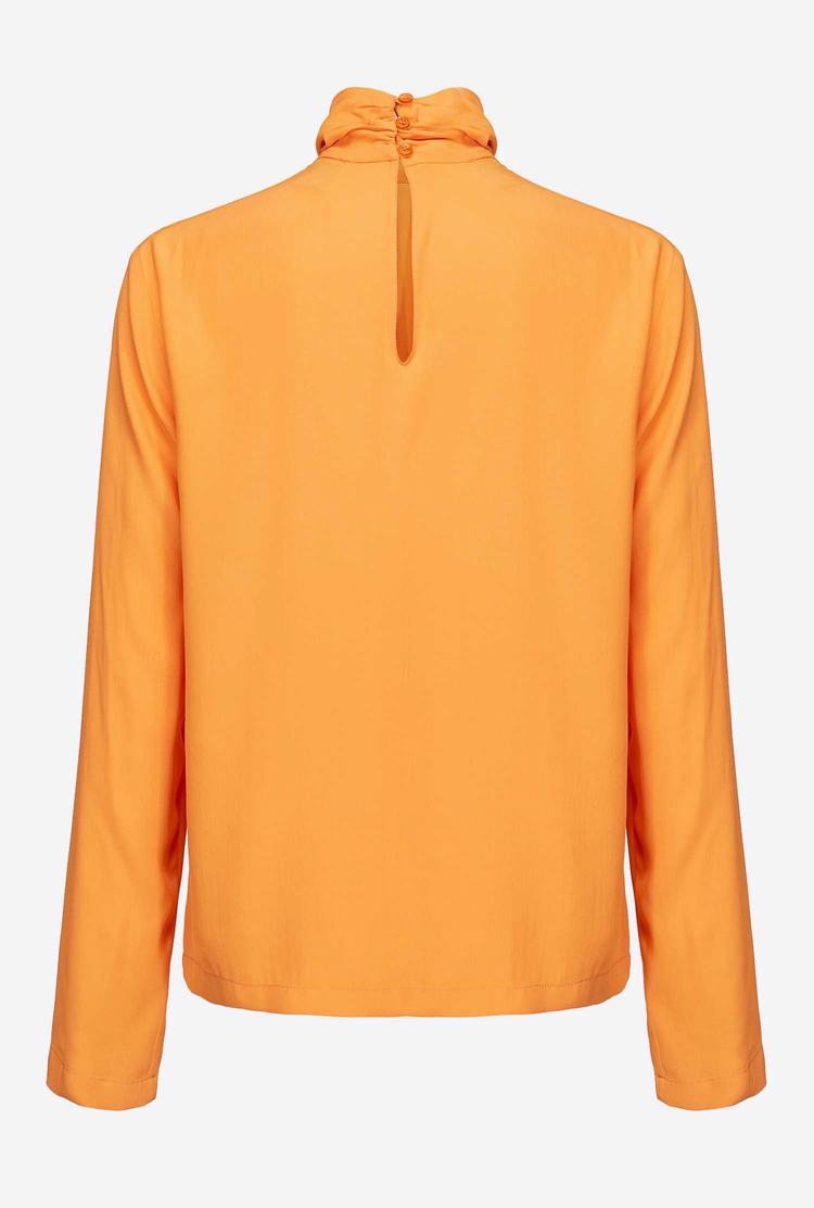 Women's Pinko Polo-neck Shirts Dark Yellow | Australia-82350619