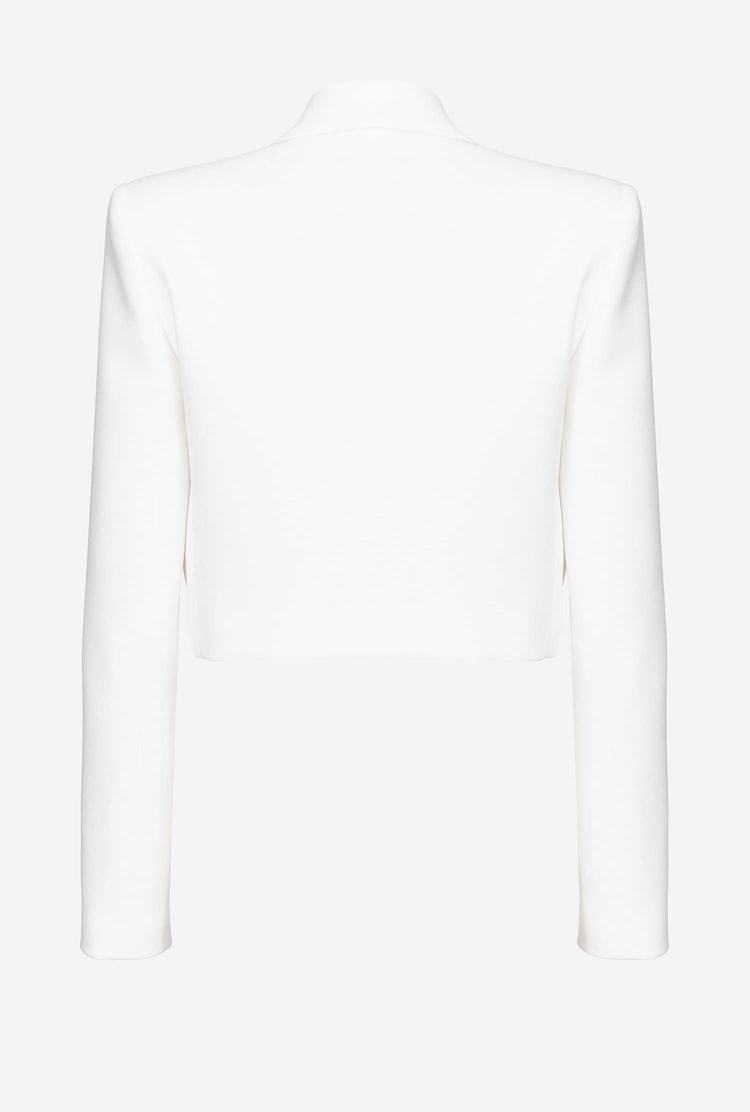 Women's Pinko Poly Crepe Spencer Jackets White | Australia-39746259