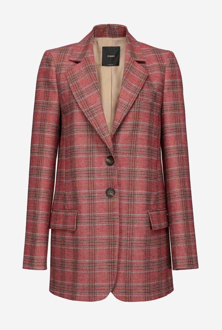 Women's Pinko Prince-of-wales Blazers Multicolor Red/Pink | Australia-69012489