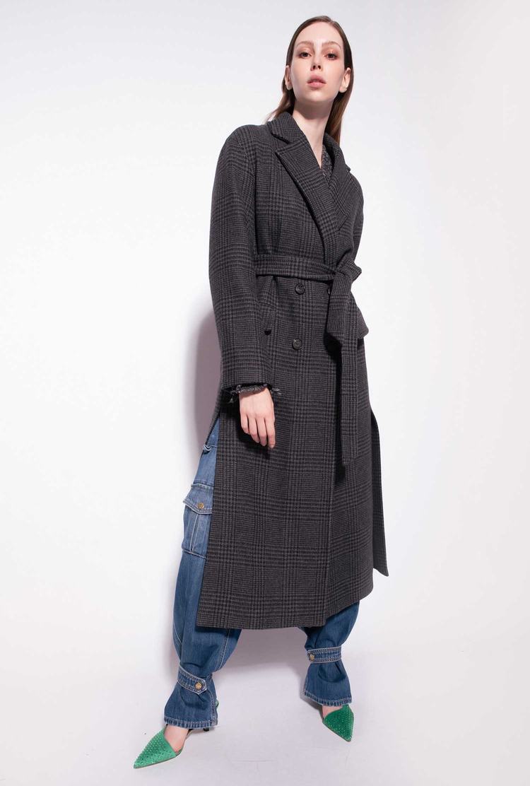 Women's Pinko Prince-of-wales Coats Black/Grey | Australia-82740539