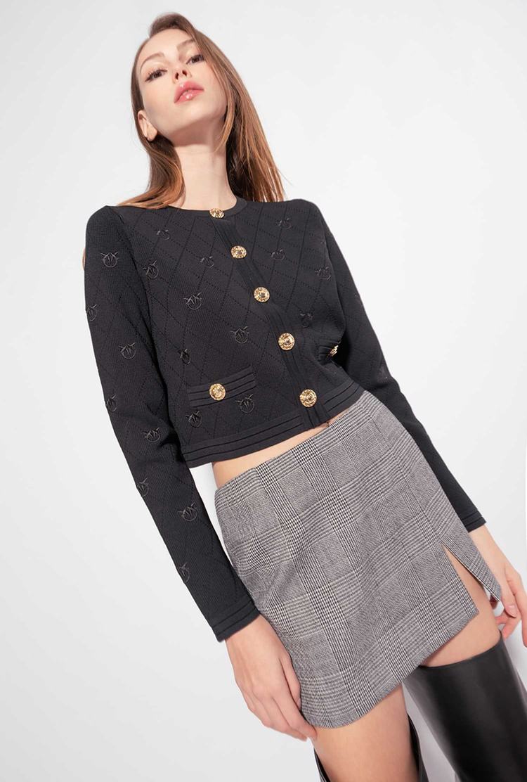 Women's Pinko Prince-of-wales Mini Skirts Black/Grey | Australia-94281739