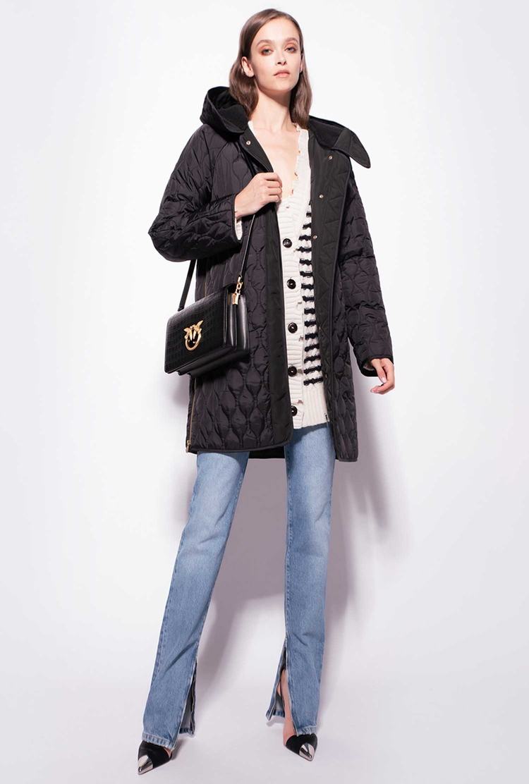 Women's Pinko Quilted Coats Black | Australia-21089649