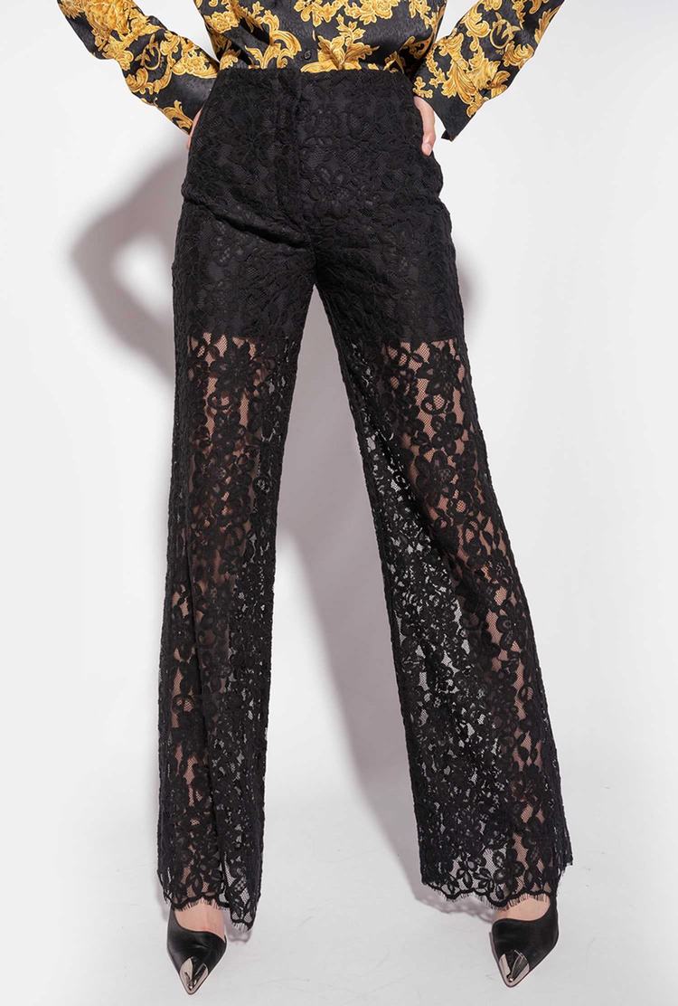 Women's Pinko Ramage Lace Pants Black | Australia-58941209