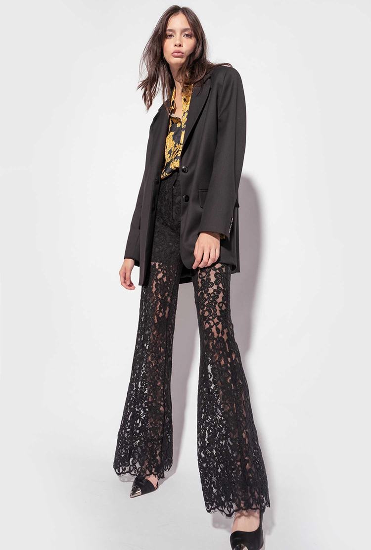 Women's Pinko Ramage Lace Pants Black | Australia-58941209