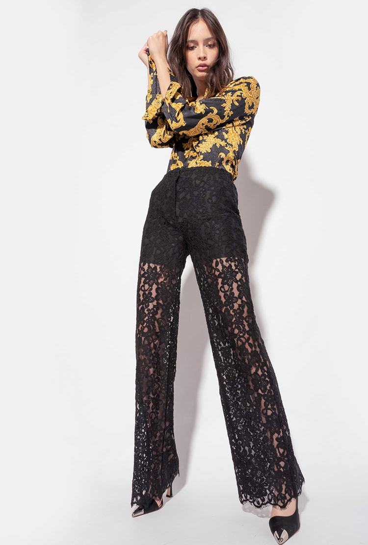 Women\'s Pinko Ramage Lace Pants Black | Australia-58941209