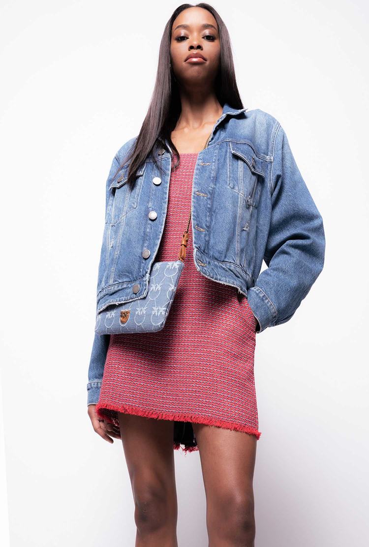 Women's Pinko Recycled Denim Jackets Blue | Australia-01496759