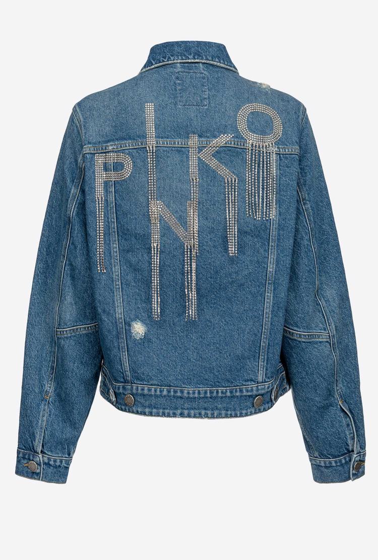 Women's Pinko Recycled Denim Jackets Blue | Australia-01496759